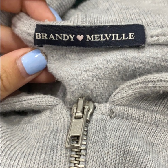 brandy melville grey crystal hoodie sweater - Picture 3 of 3